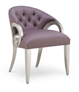 traditional armchair / leather