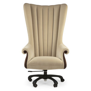 traditional executive chair / fabric / mahogany / solid wood