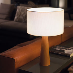 table lamp / contemporary / fabric / wooden