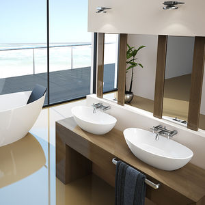 countertop washbasin / oval / acrylic / contemporary