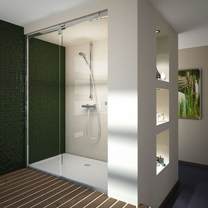 glass shower / for alcoves / with sliding door