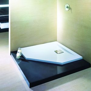 corner shower base / acrylic / extra-flat / non-slip