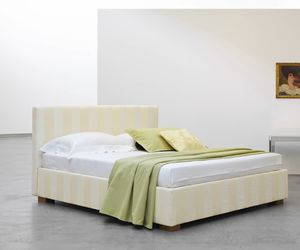 double bed / contemporary / upholstered / with headboard