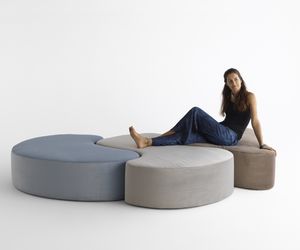 modular upholstered bench / original design / fabric / by Karim Rashid