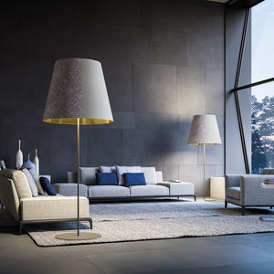 floor-standing lamp / contemporary / metal / fabric