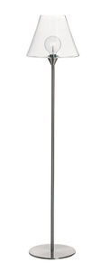 floor-standing lamp / contemporary / stainless steel / glass