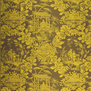 curtain fabric / floral pattern / chinoiserie / silk