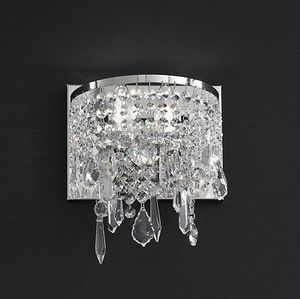 contemporary wall light / nickel / crystal / candelabra