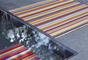 contemporary rug / striped / wool / rectangular