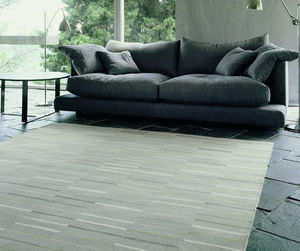 contemporary rug / striped / wool / rectangular