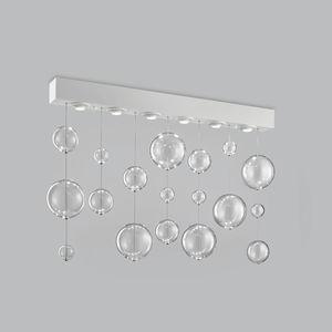 contemporary ceiling light / linear / glass / LED