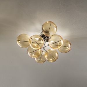 contemporary ceiling light / glass / LED / dimmable