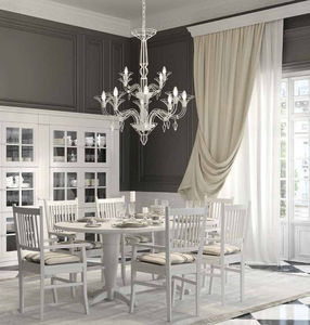 contemporary chandelier / metal / crystal / glass