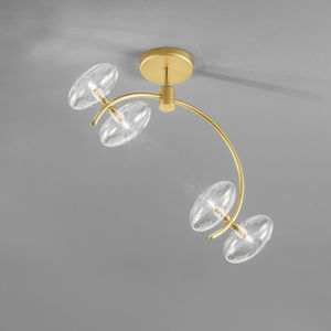 contemporary ceiling light / glass / chromed metal / LED
