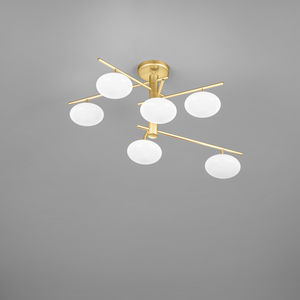 contemporary ceiling light / glass / chromed metal / LED