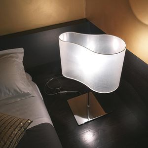 table lamp / contemporary / chromed metal / fiberglass
