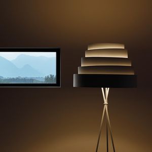 floor-standing lamp / contemporary / painted metal / fabric