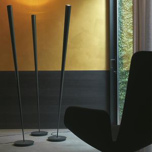 floor-standing lamp / contemporary / painted metal / fiberglass
