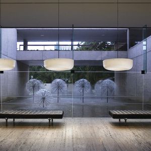 pendant lamp / contemporary / fiberglass / white