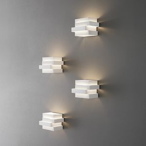 contemporary wall light / painted metal / LED / halogen