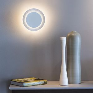 contemporary wall light / painted metal / LED / round