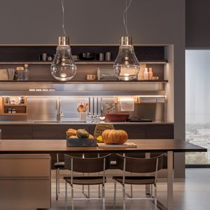 pendant lamp / contemporary / copper / borosilicate glass
