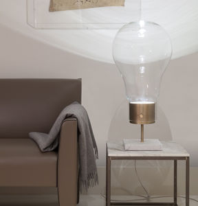 table lamp / contemporary / borosilicate glass / LED