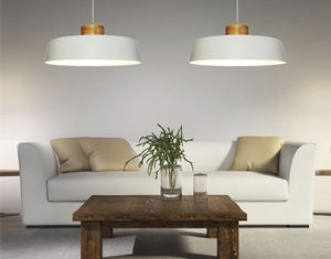 pendant lamp / contemporary / metal / wooden