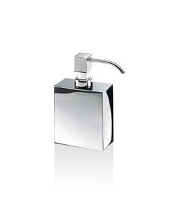 free-standing soap dispenser / chrome-plated brass / gold-plated brass / manual