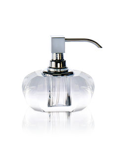 free-standing soap dispenser / chrome-plated brass / crystal / manual