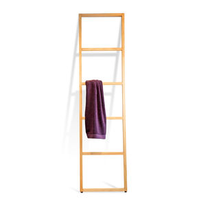 ladder towel rack / floor-standing / wooden