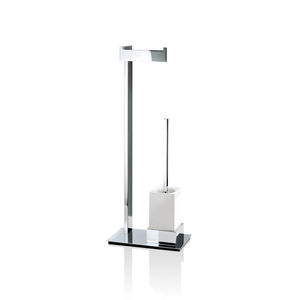 chrome-plated brass toilet brush / gold-plated brass / floor