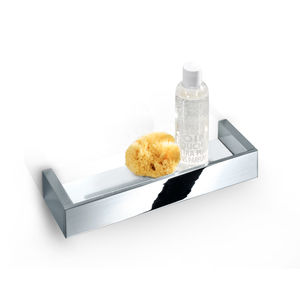 wall-mounted shelf / contemporary / chrome-plated brass / glass