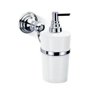 wall-mounted soap dispenser / chrome-plated brass / gold-plated brass / manual