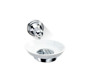 wall-mounted soap dish / chrome-plated brass / gold-plated brass