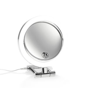 table mirror / LED-illuminated / contemporary / round