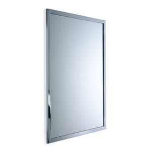 wall-mounted mirror / contemporary / rectangular / chrome-plated brass