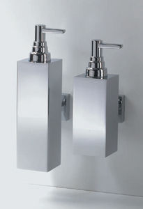 residential soap dispenser / wall-mounted / stainless steel / manual