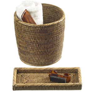 rattan waste paper basket