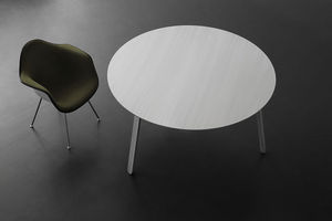 contemporary table / aluminum / round