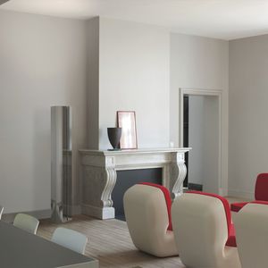 contemporary light column / metal / LED / halogen