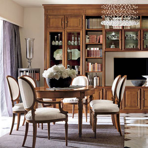 traditional dining table / walnut / oval
