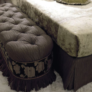 traditional upholstered bench / fabric / for domestic use / brown