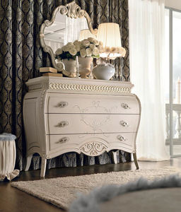traditional chest of drawers / lacquered wood / white