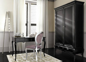classic wardrobe / wooden / lacquered wood / with swing doors