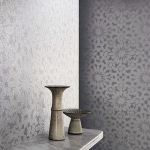 contemporary wallpaper / patterned / fabric look / gray