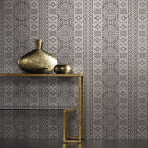 contemporary wallpaper / patterned / fabric look / gray