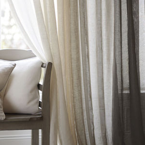 plain sheer curtain fabric / linen / polyester / weave