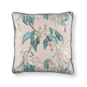 square cushion / floral / cotton / linen