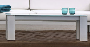 contemporary coffee table / glass / rectangular / garden